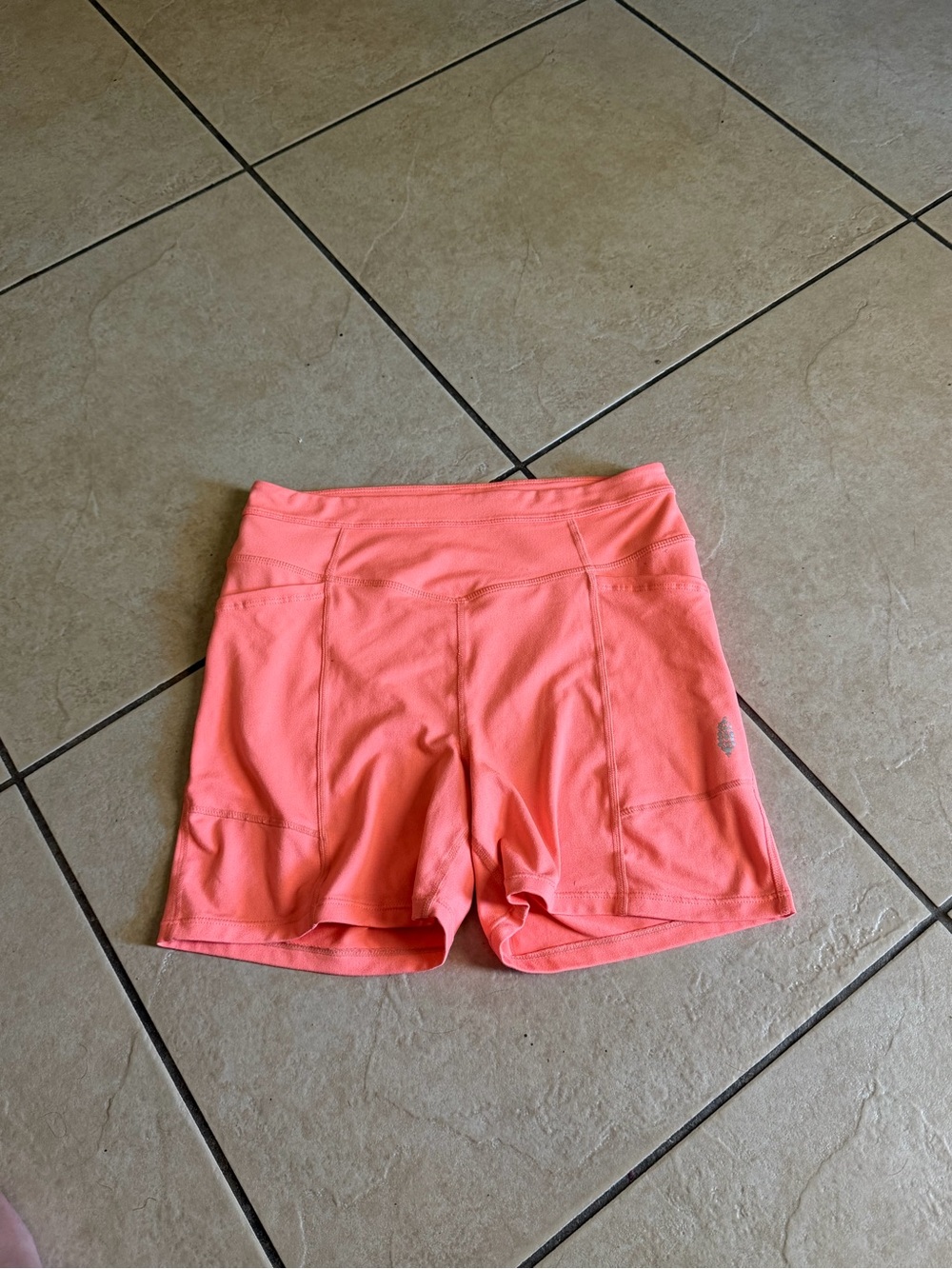 FP movement women’s bright coral biker shorts with pockets size M